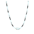 Zebra Beaded Necklace with Stone Pendant