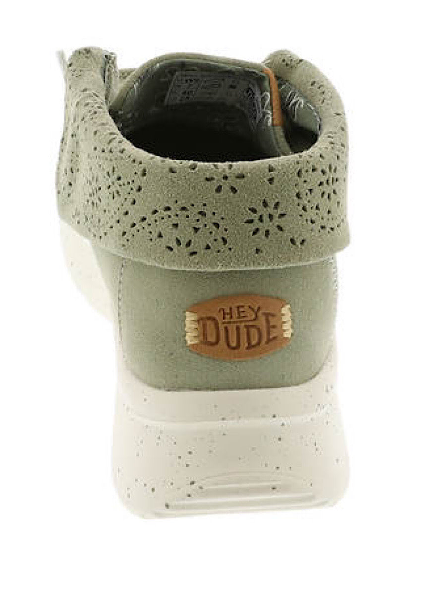 Hey Dude Wendy Peak Fold Boot Suede Green Womens
