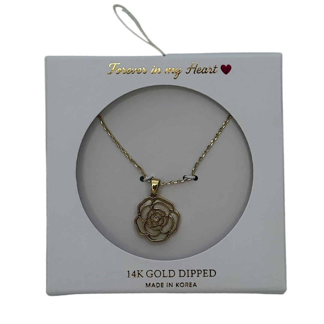 Gold Flower Pendant Necklace