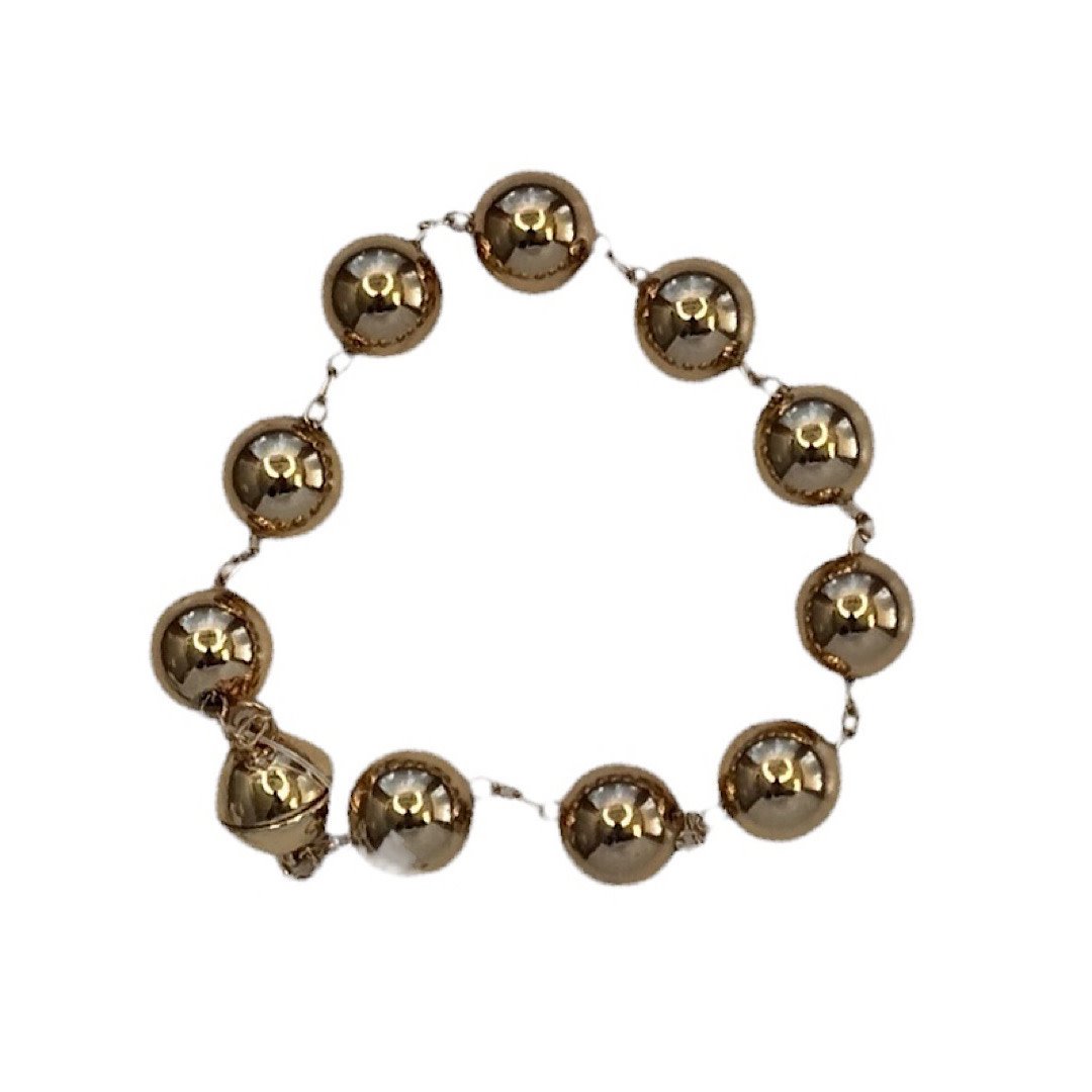 Gold Ball Chain Bracelet Magnetic Clasp