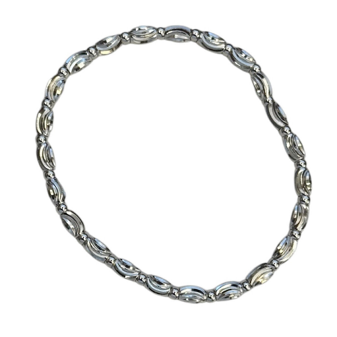 Silver Sea Shore Beaded Stretch Bracelet