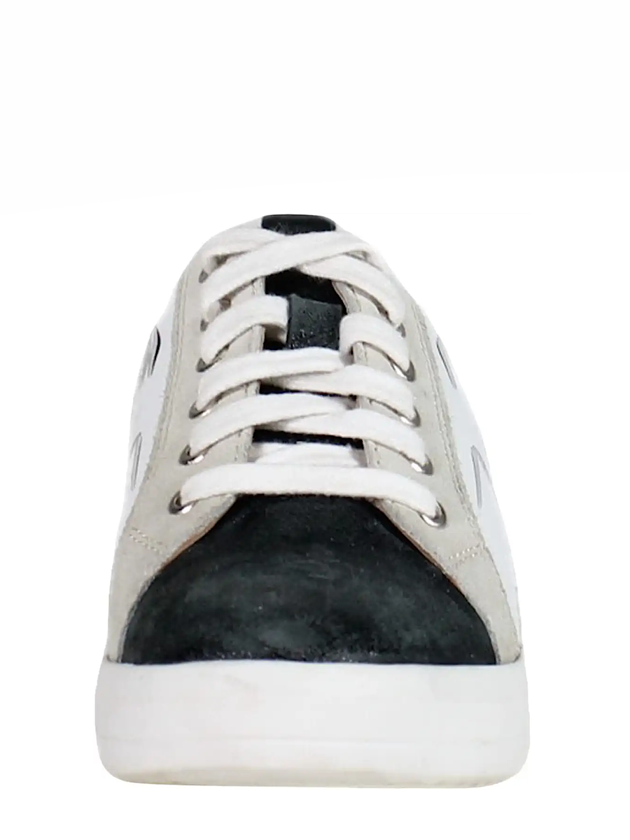 Yuli Ana Black and White Leather Sneaker