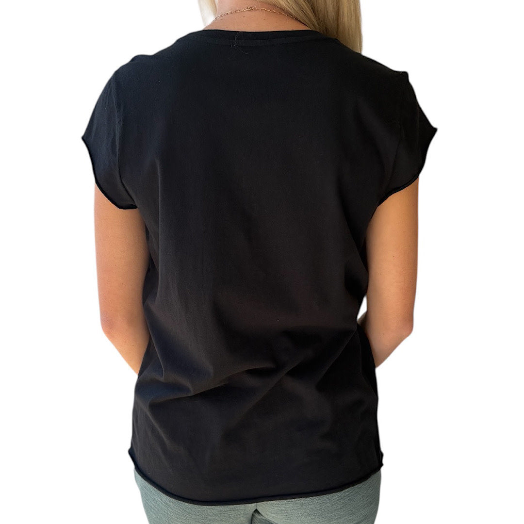 Black Soft Cap Sleeve T-Shirt