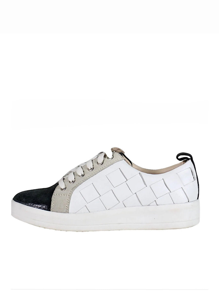 Yuli Ana Black and White Leather Sneaker