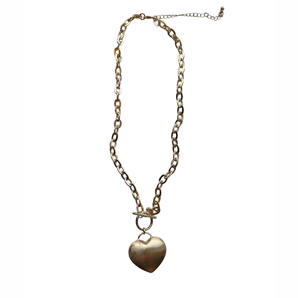 Chunky Heart Toggle Necklace