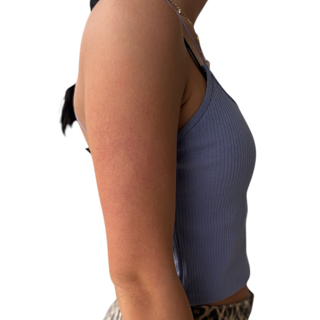 Pale Indigo Cropped Cami Tank Medium