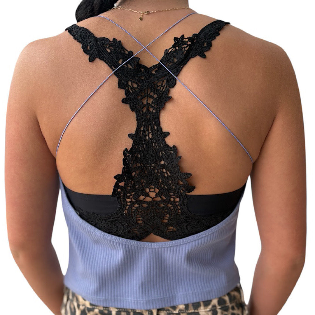 Pale Indigo Cropped Cami Tank Medium