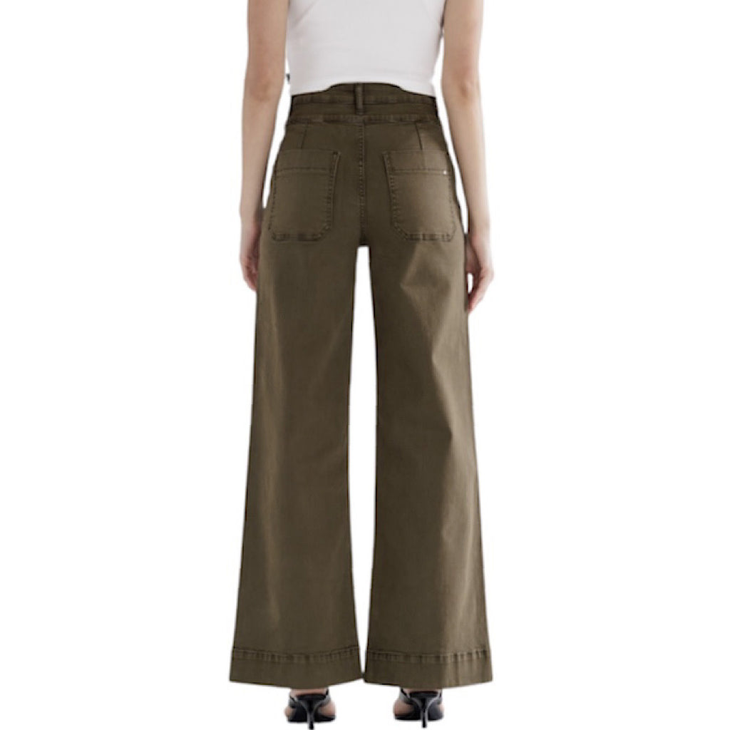 MICA MDP-W3209FG Fern Green S/H Double Waistband Wide Leg Jean