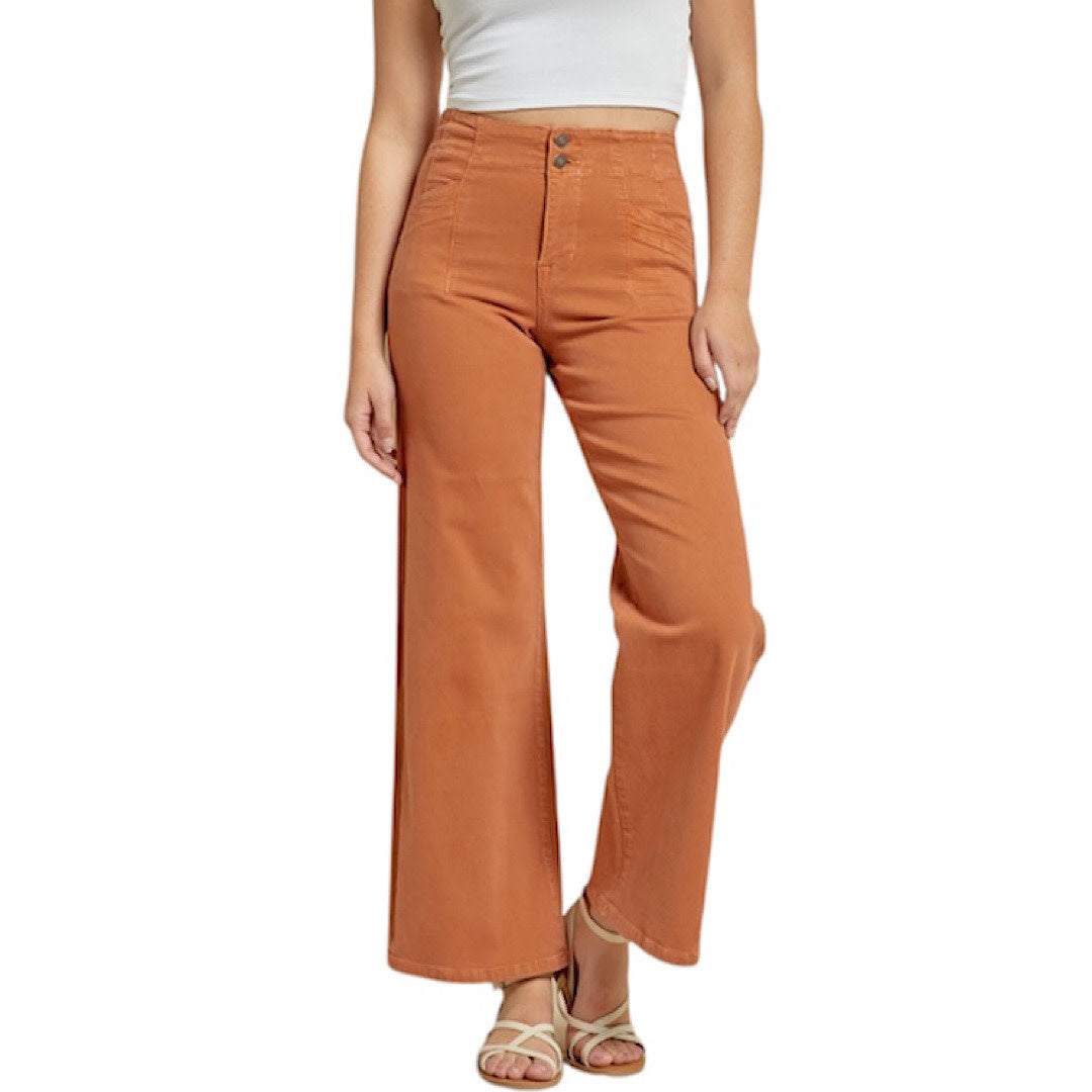 MICA MDP-W506CM Cinnamon High Rise Wide Leg Jean