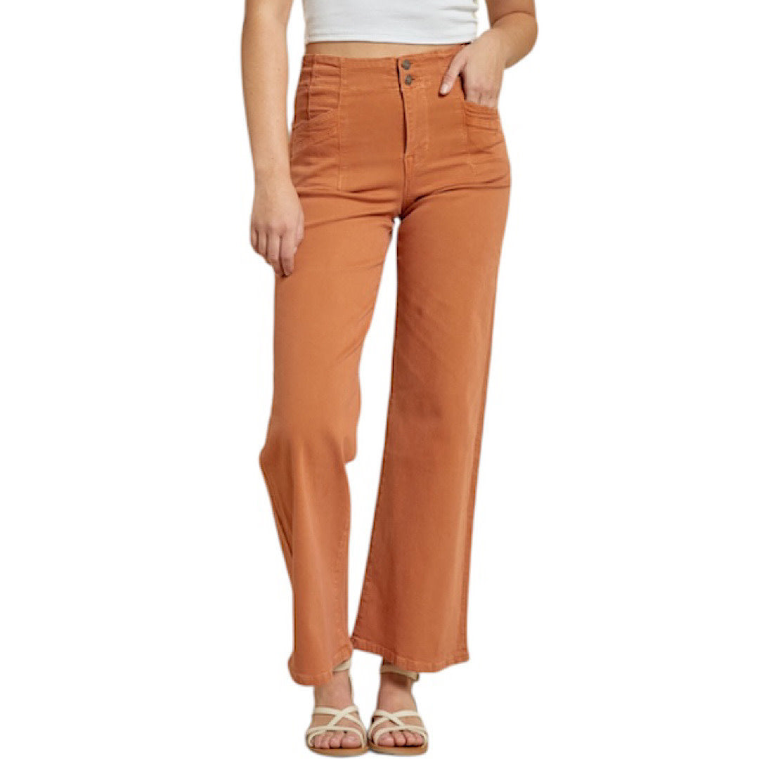 MICA MDP-W506CM Cinnamon High Rise Wide Leg Jean