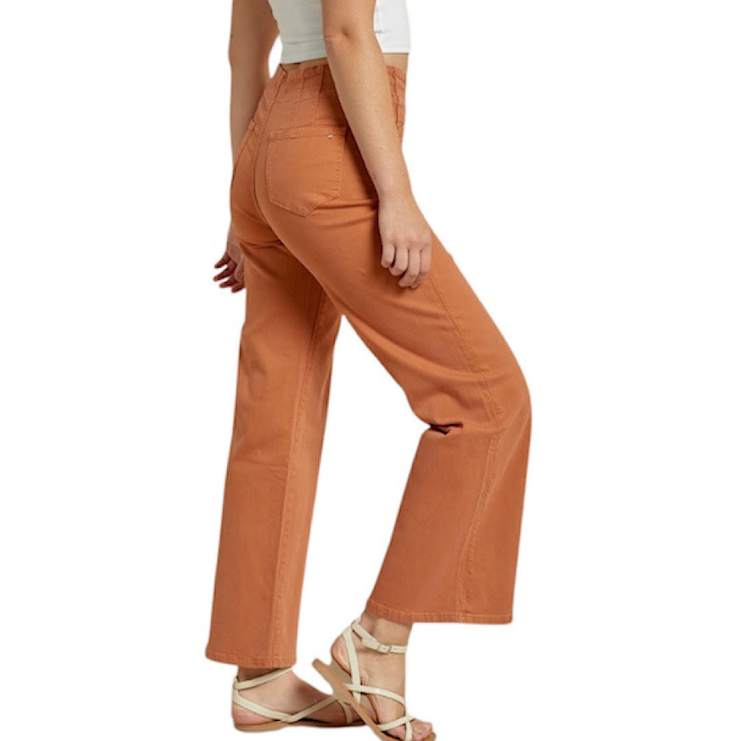 MICA MDP-W506CM Cinnamon High Rise Wide Leg Jean