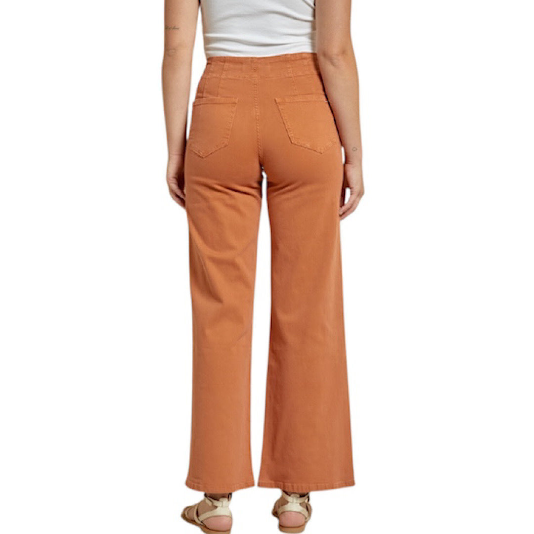 MICA MDP-W506CM Cinnamon High Rise Wide Leg Jean