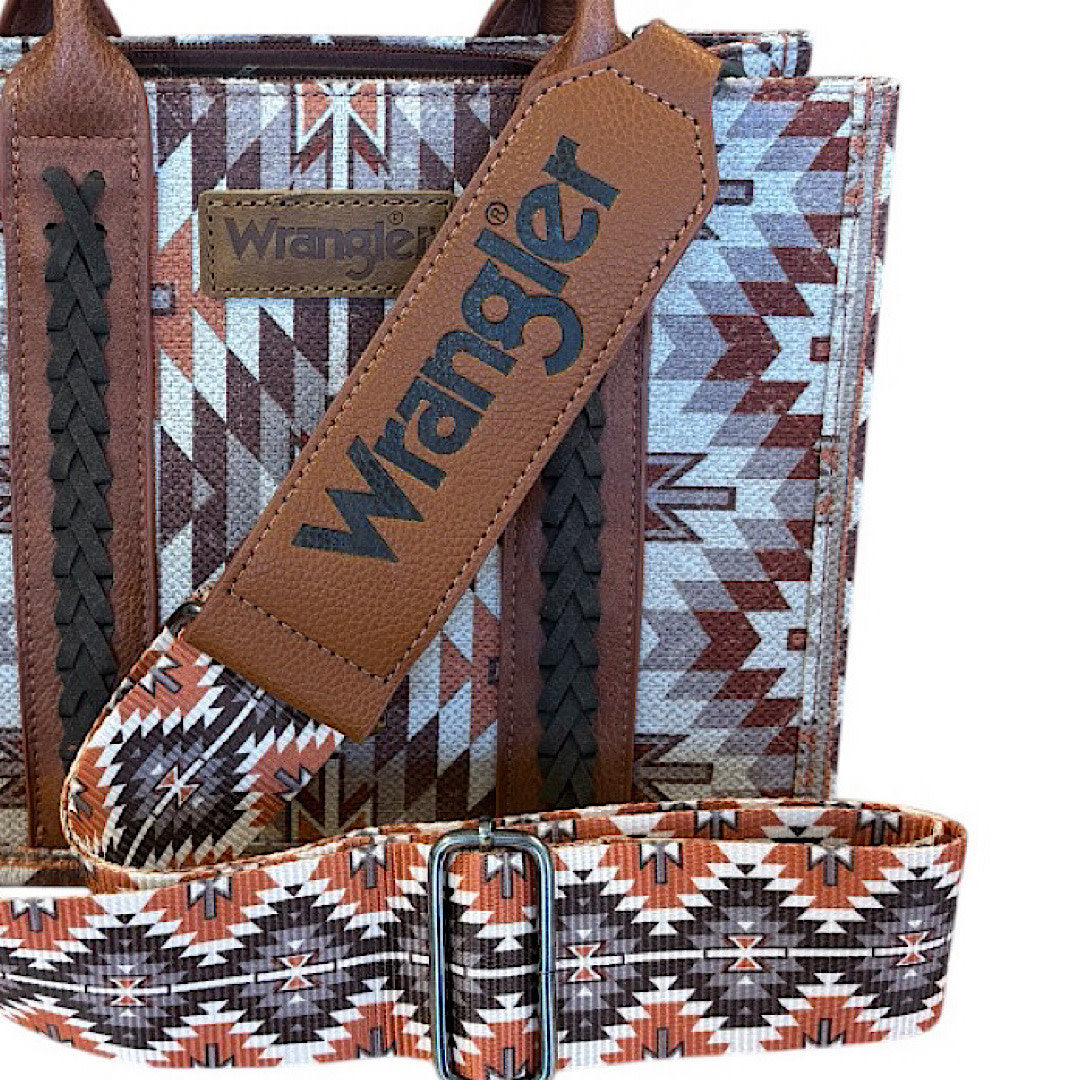 Wrangler Aztec Southwestern Purse with Whipstitch Details