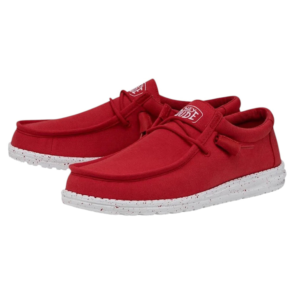 Hey Dude Wally Slub Red Mens