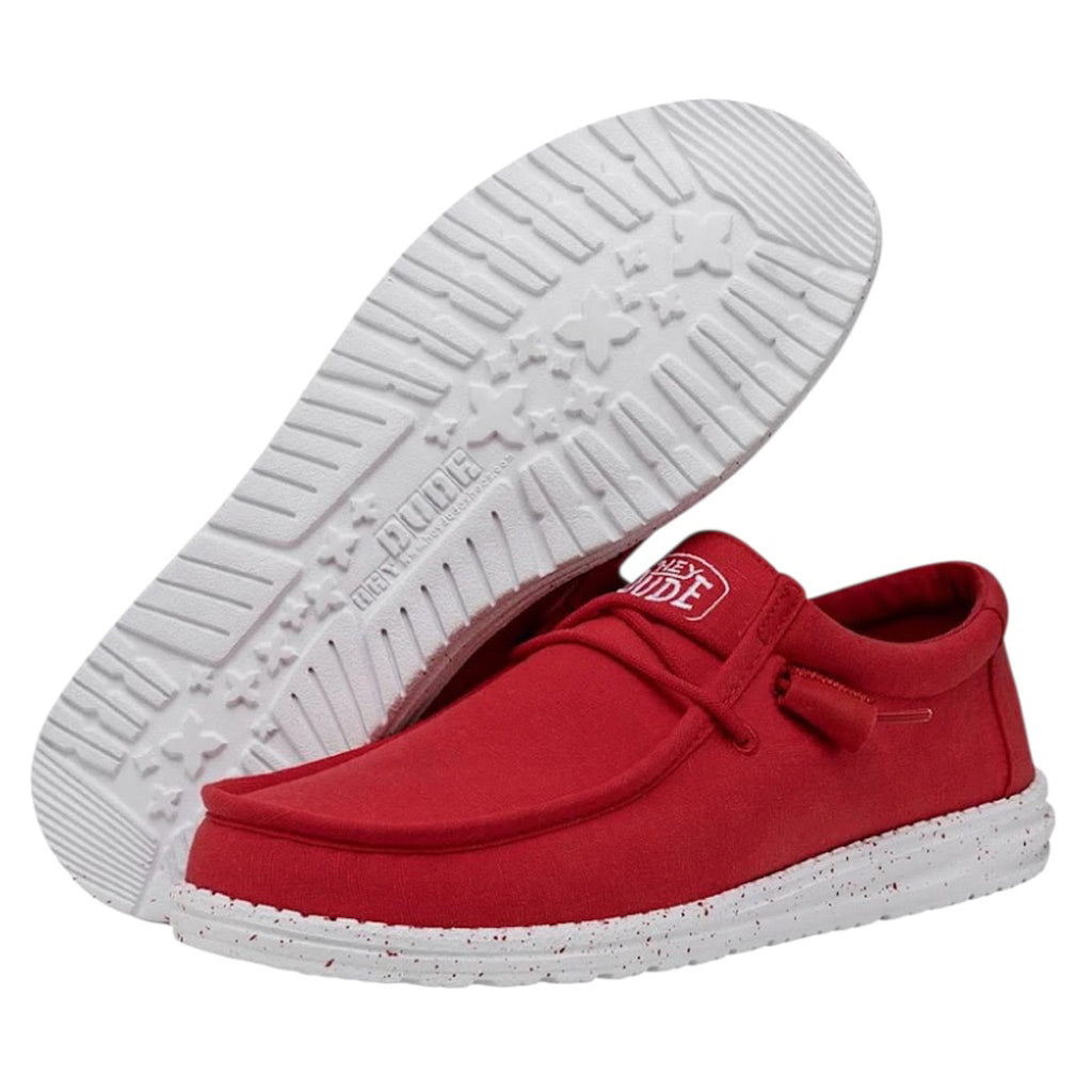 Hey Dude Wally Slub Red Mens