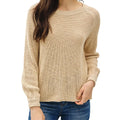 Natural Chunky Knit Long Sleeve Sweater Top