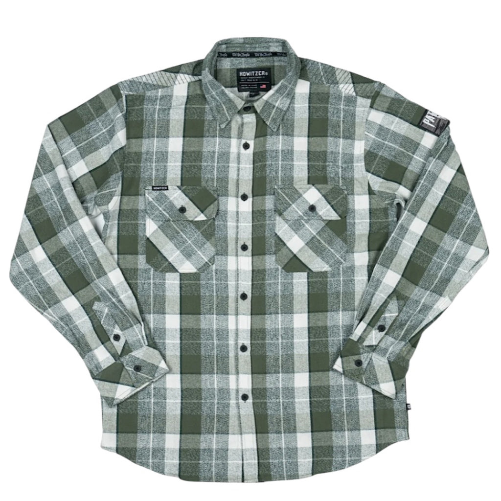 Gorge L/S Flannel -Olive Cream
