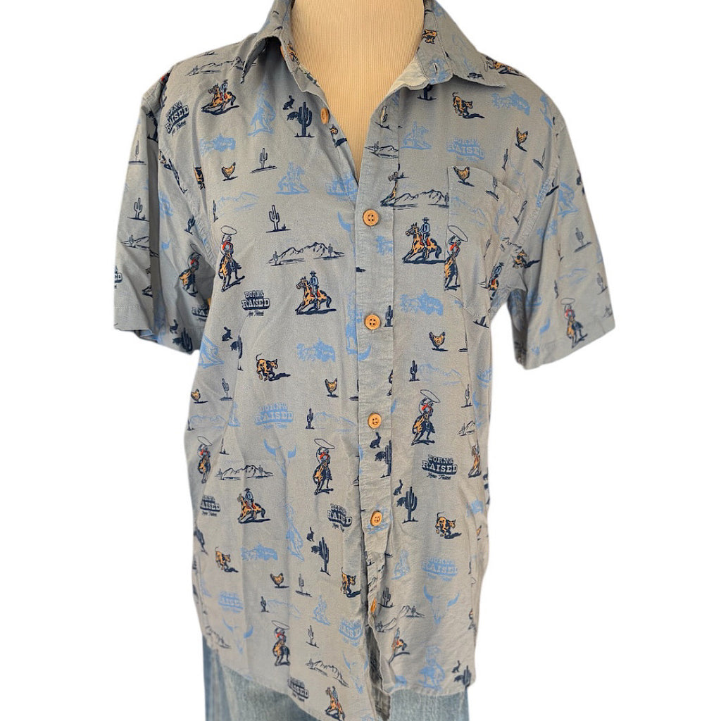 Born & Raised Music Festival Rodeo Button Up Shirt Size M-RF