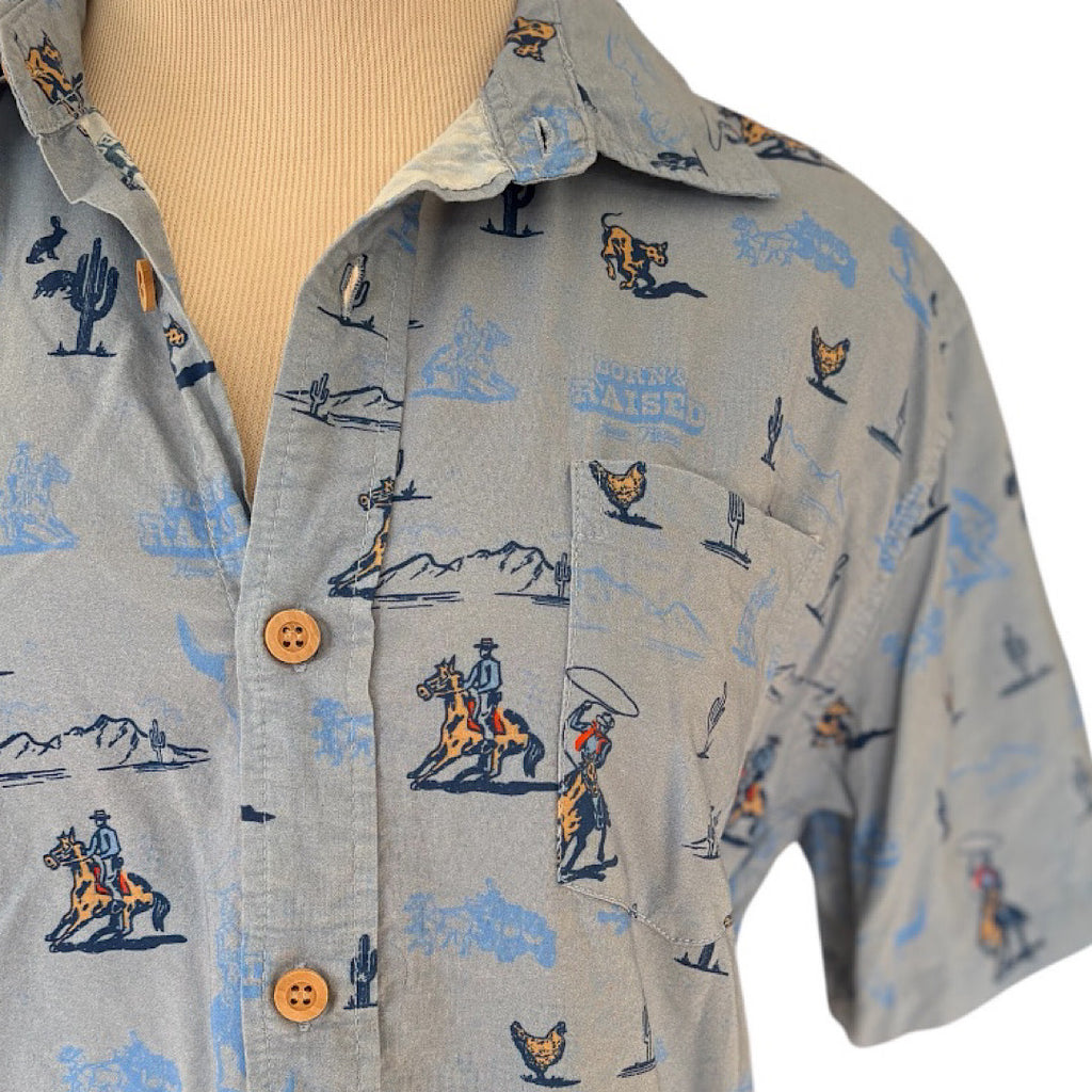 Born & Raised Music Festival Rodeo Button Up Shirt Size M-RF