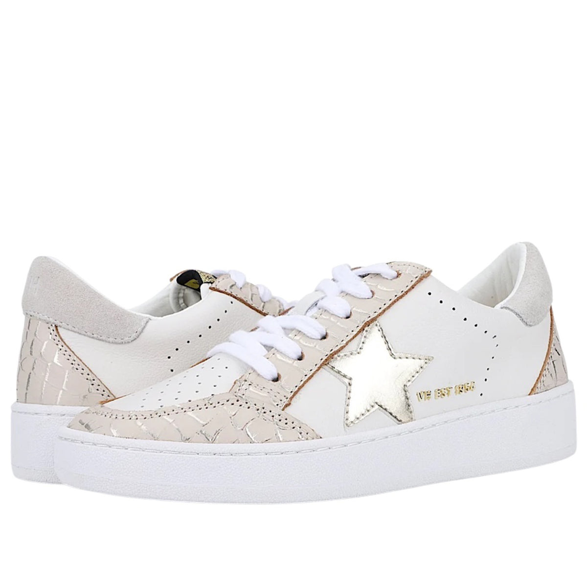 Vintage Havana Denisse White Laced Blush Croco Sneaker Bb