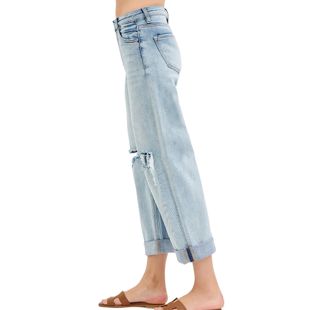 Risen PGA21136 Light Mid Rise Boyfriend Fit with Cuff