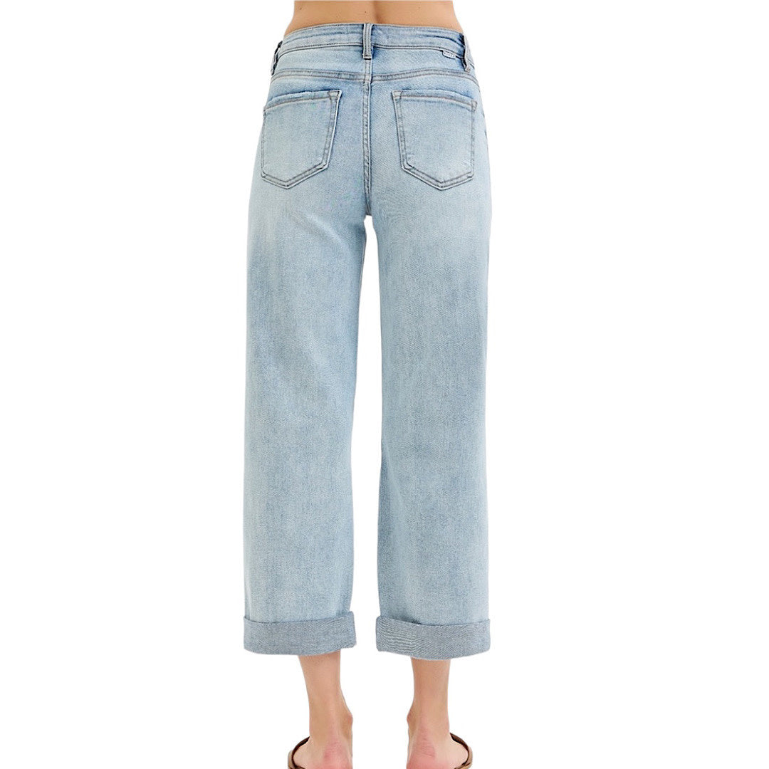 Risen PGA21136 Light Mid Rise Boyfriend Fit with Cuff