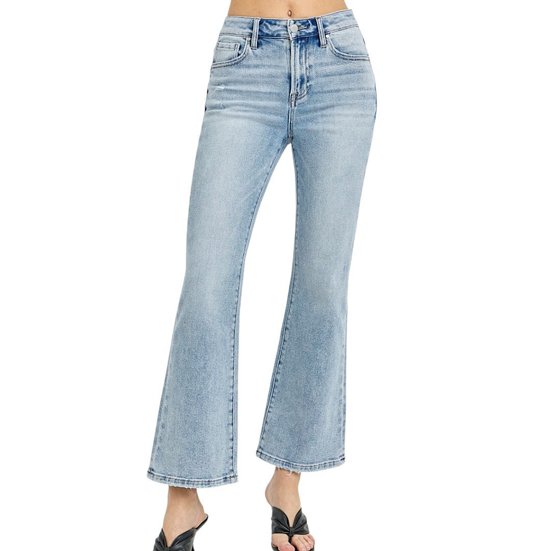 Risen RDP5601 Light High Rise Ankle Flare Jean