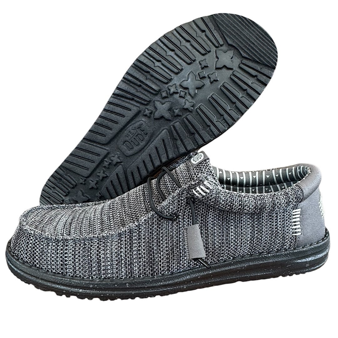 Hey Dude Wally Stretch Sox Granite Grey/Black