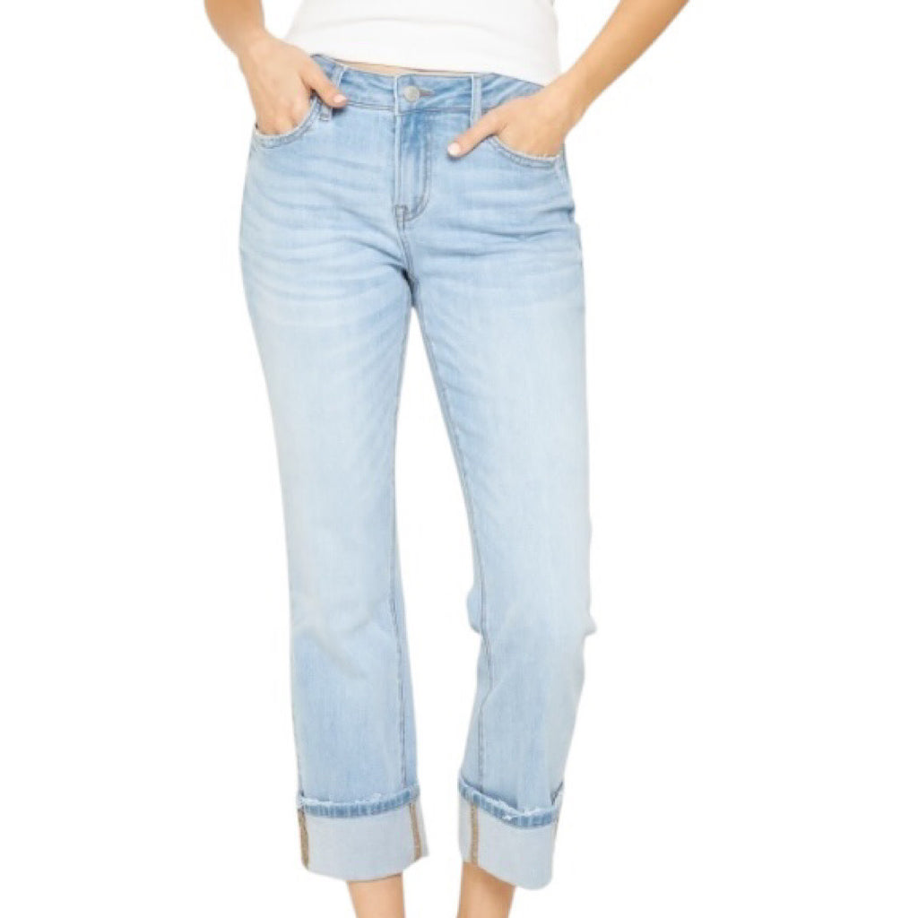 Mica MDP-T3384 Mid Rise Cuffed Straight Leg