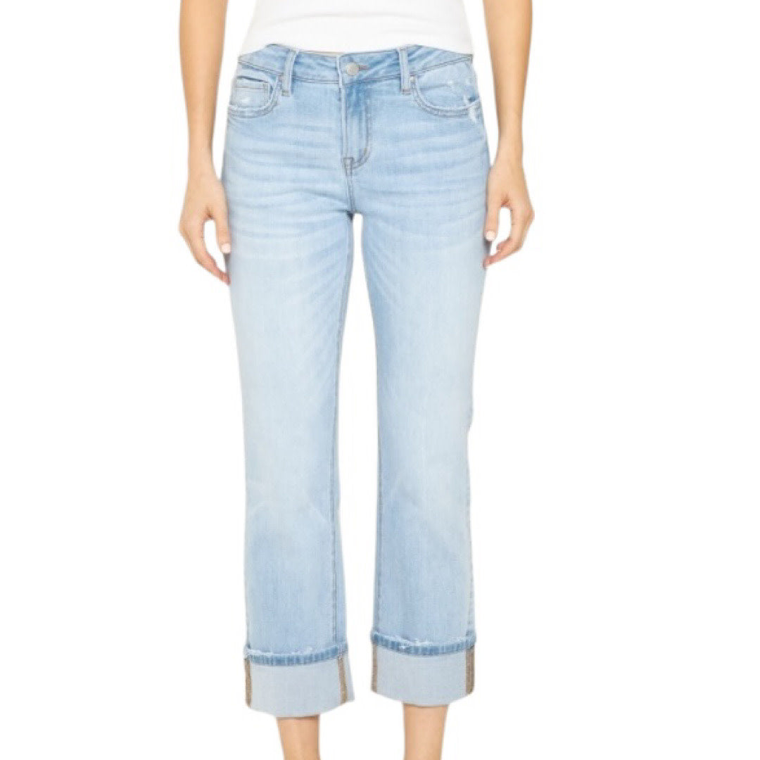 Mica MDP-T3384 Mid Rise Cuffed Straight Leg