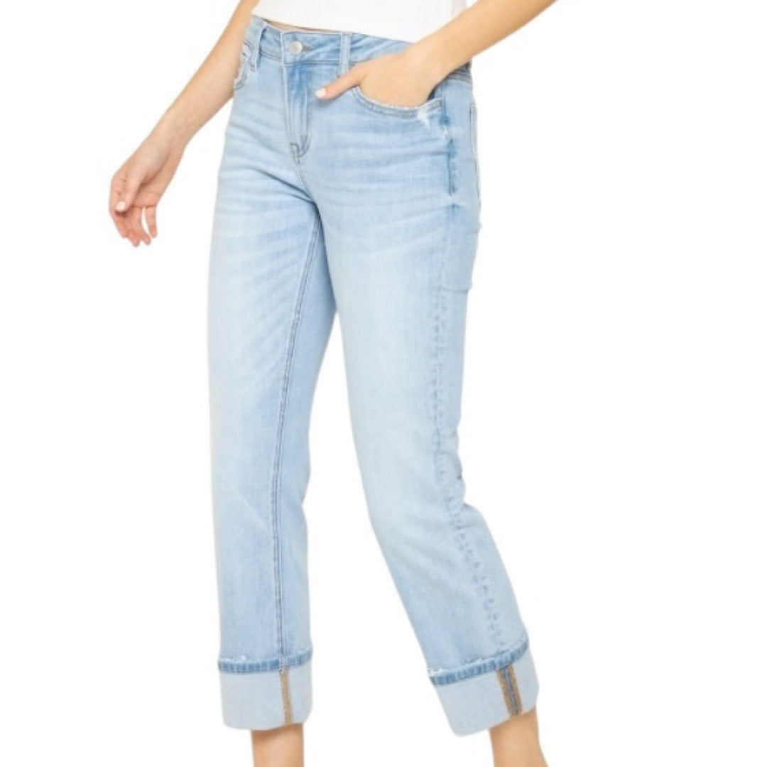 Mica MDP-T3384 Mid Rise Cuffed Straight Leg