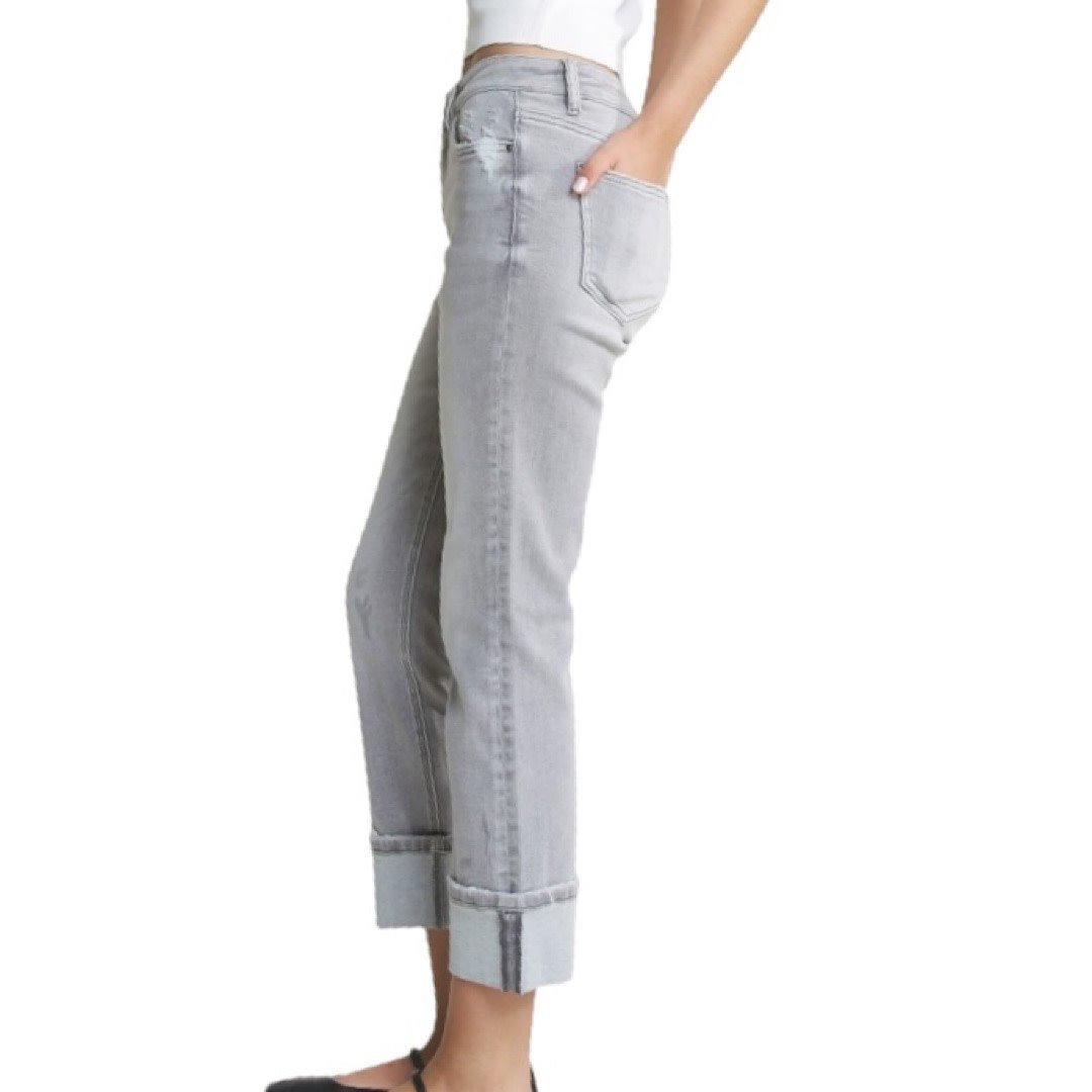 Mica MDP-T3385 Mid Rise Cuffed Straight Leg