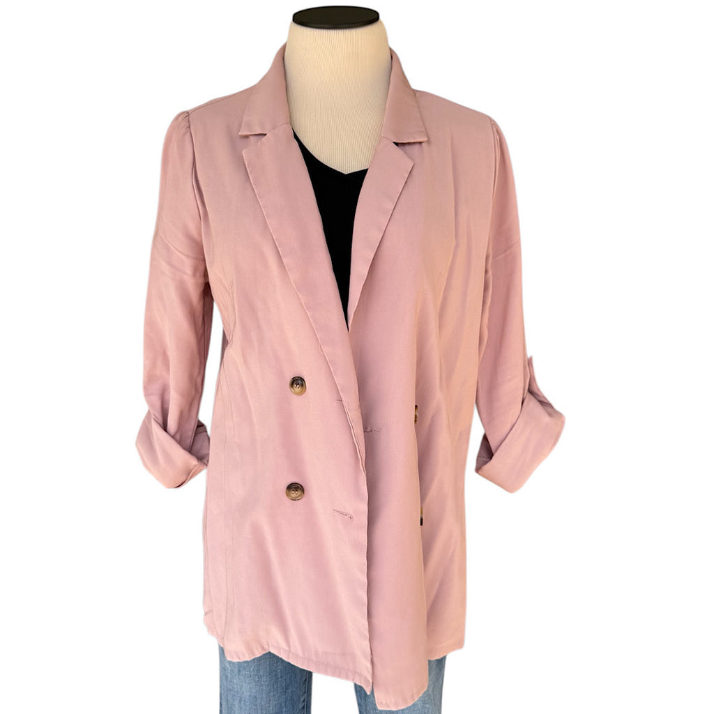 Davi & Dani Blush Button Blazer Size Large-RF