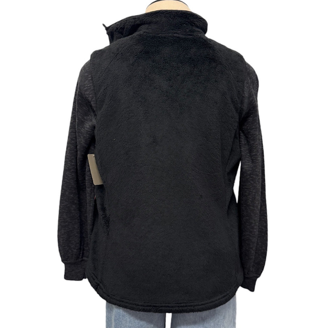 North Face Black Fuzzy Zip Up Vest Size Small-RF