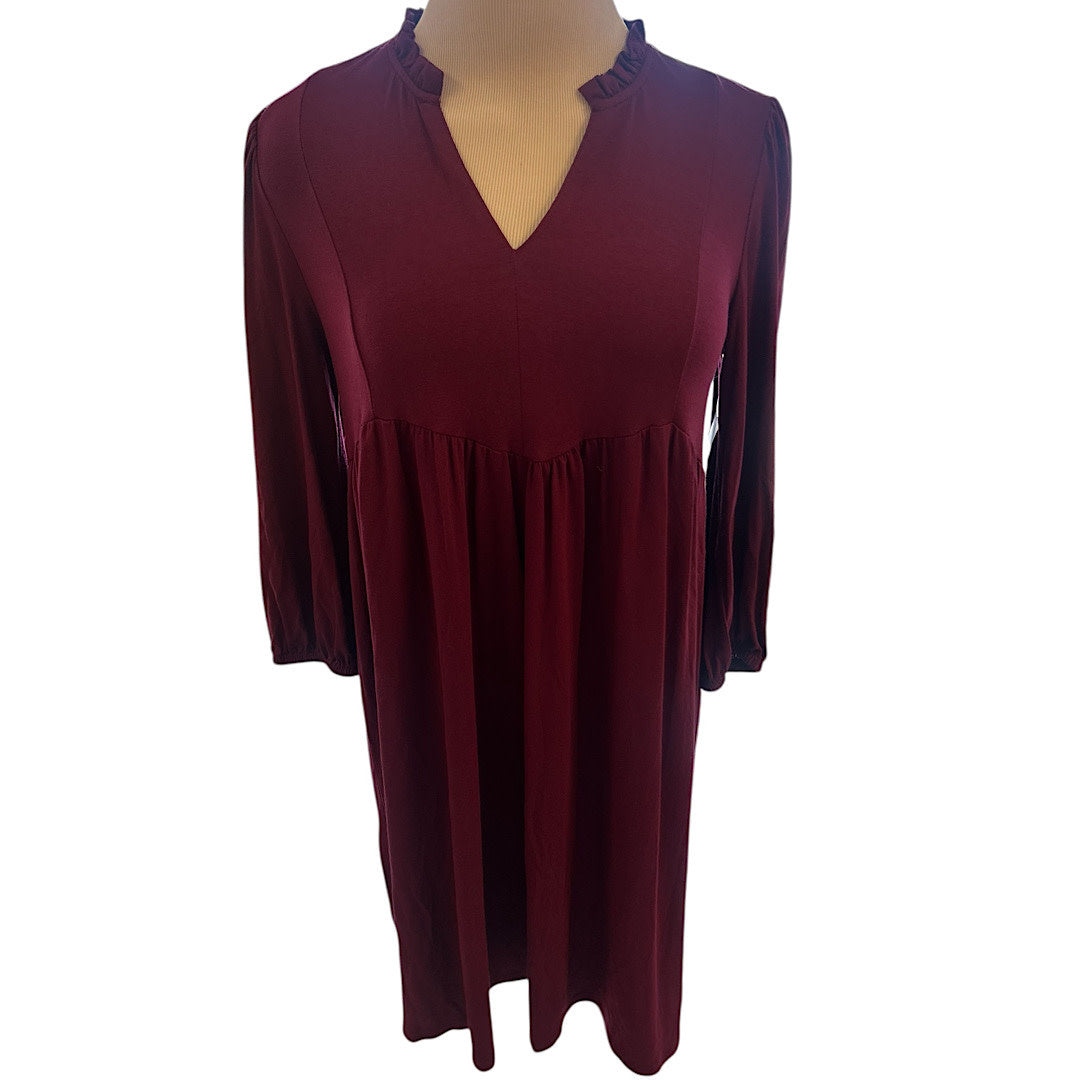 Wonderly Burgundy Long Sleeve Dress Size Small-RF