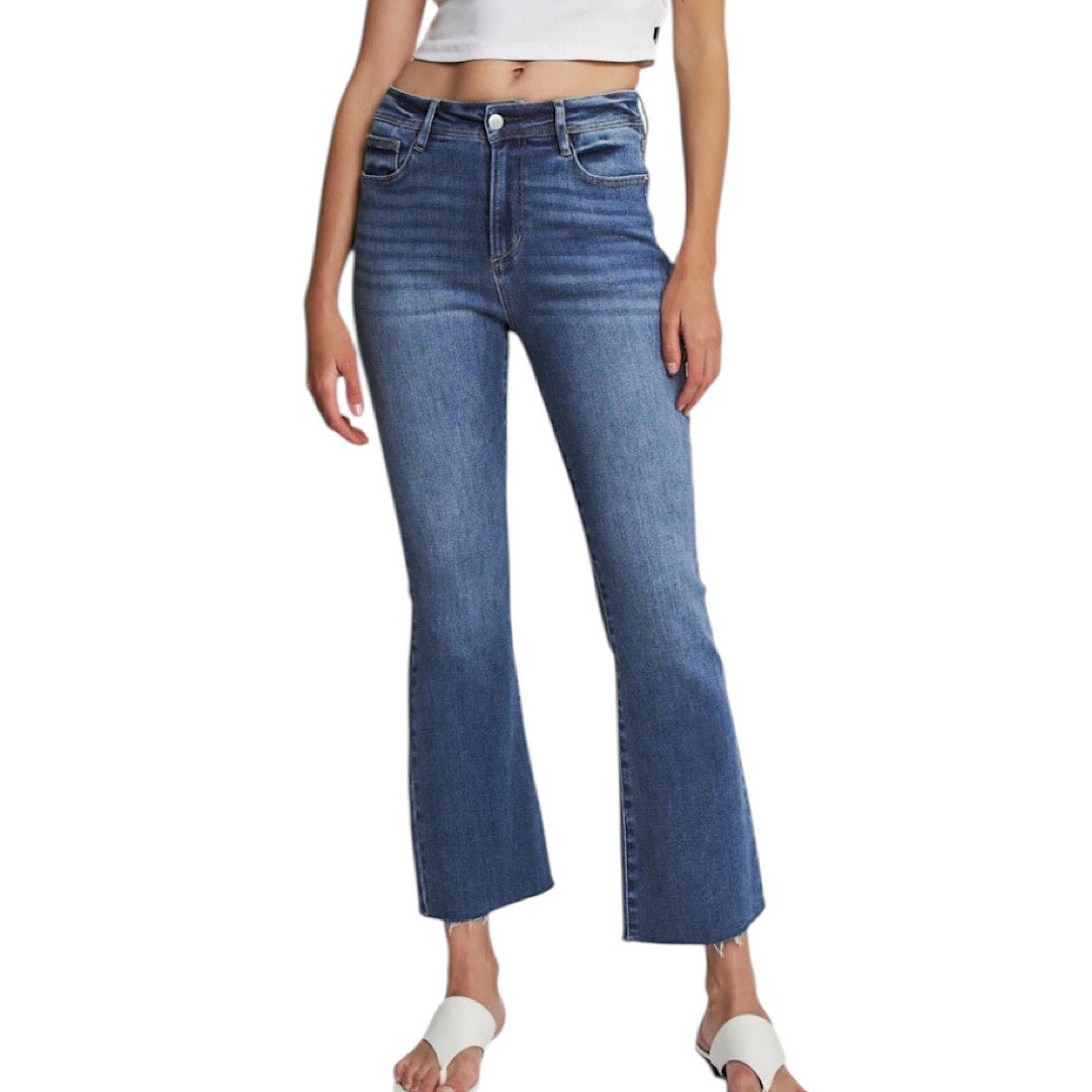 MICA MDP-B3744B High Rise Bootcut Ankle Jeans
