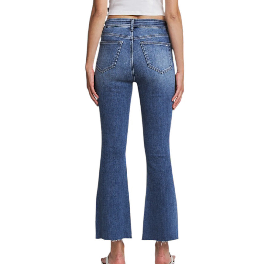 MICA MDP-B3744B High Rise Bootcut Ankle Jeans