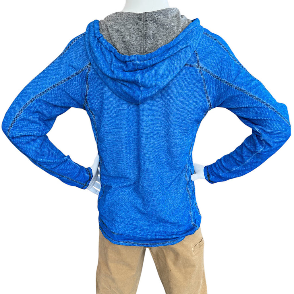 Buckle Blue Washed Button Front Pullover Size Medium-RF