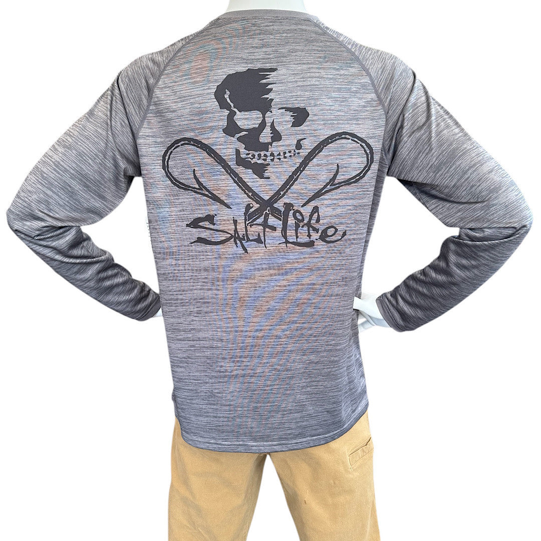 Salt Life Grey Long Sleeve Shirt Size Medium-RF