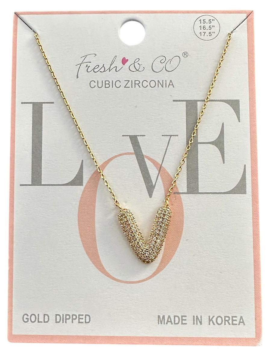 Fresh & Co CZ 14k Dipped Letter Necklace