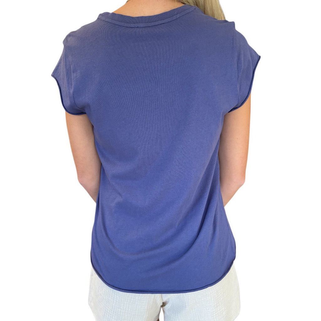 Dusty Indigo Soft Cap Sleeve T-Shirt
