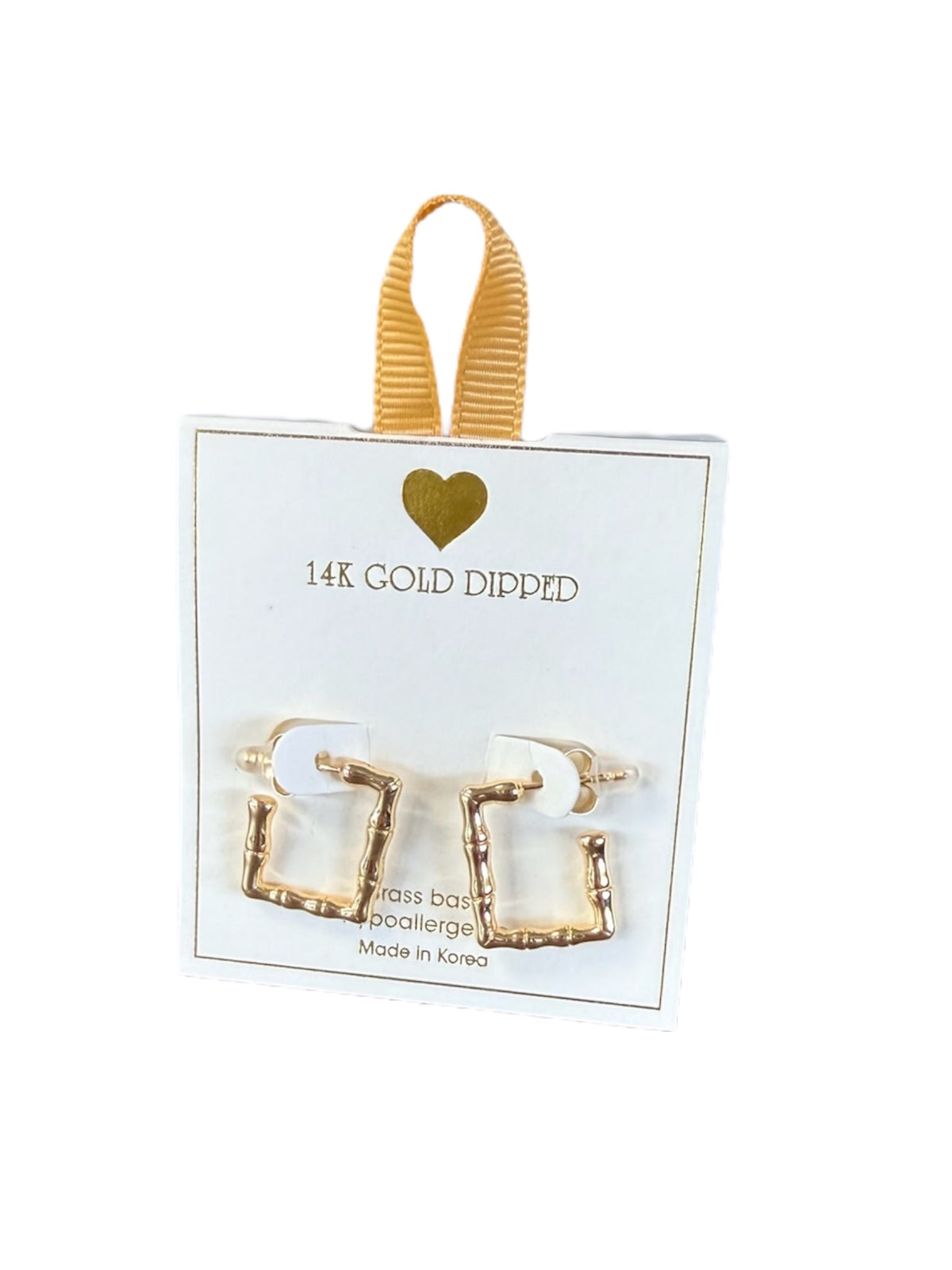 Yellow Ribbon 14K Gld Dipped Bamboo Luxe Hoops
