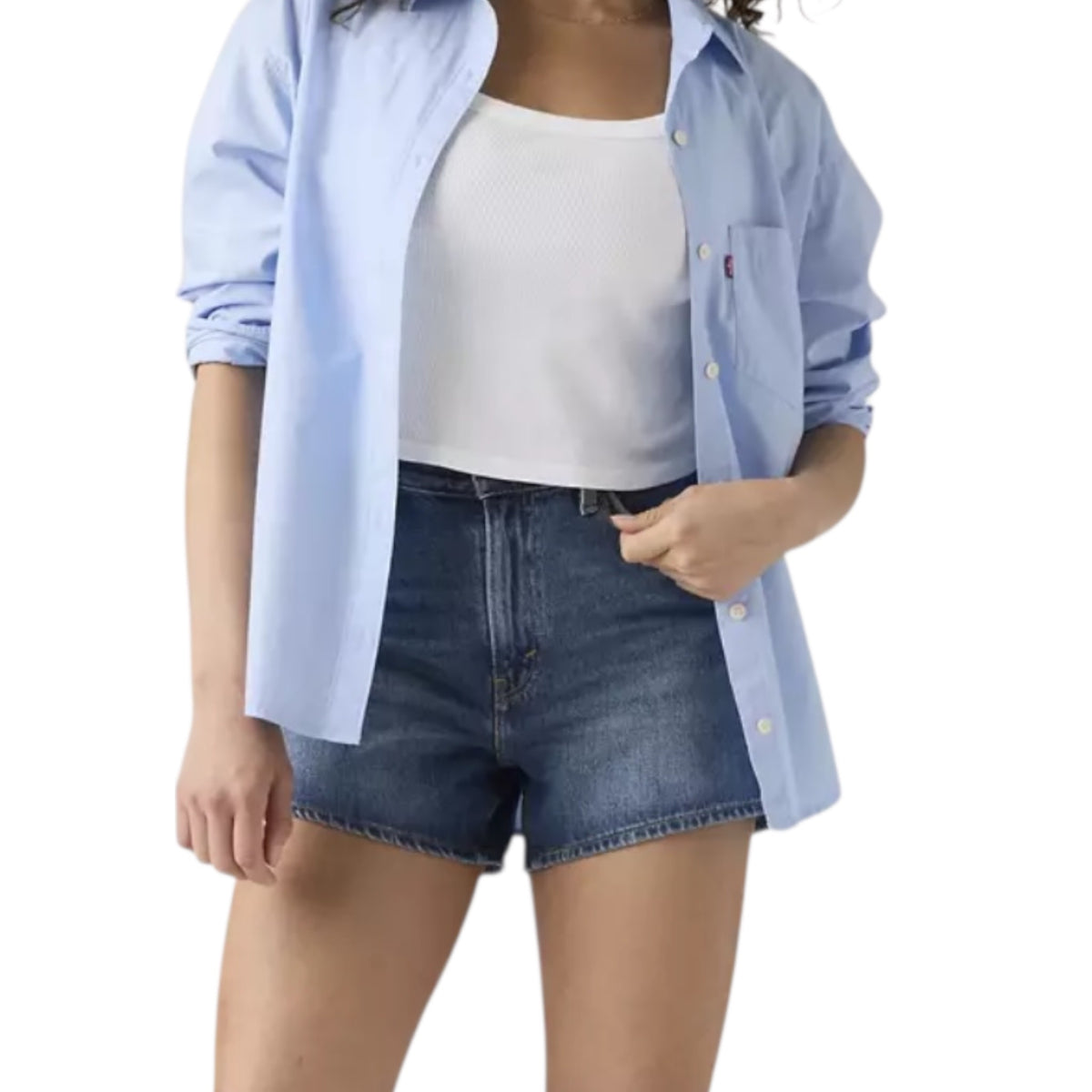 Denim Med Wash Levi Mom Shorts