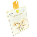 Yellow Ribbon CZ Hoops 925 Silver Post Btrfly Back 14K GLD Dipped Trisha